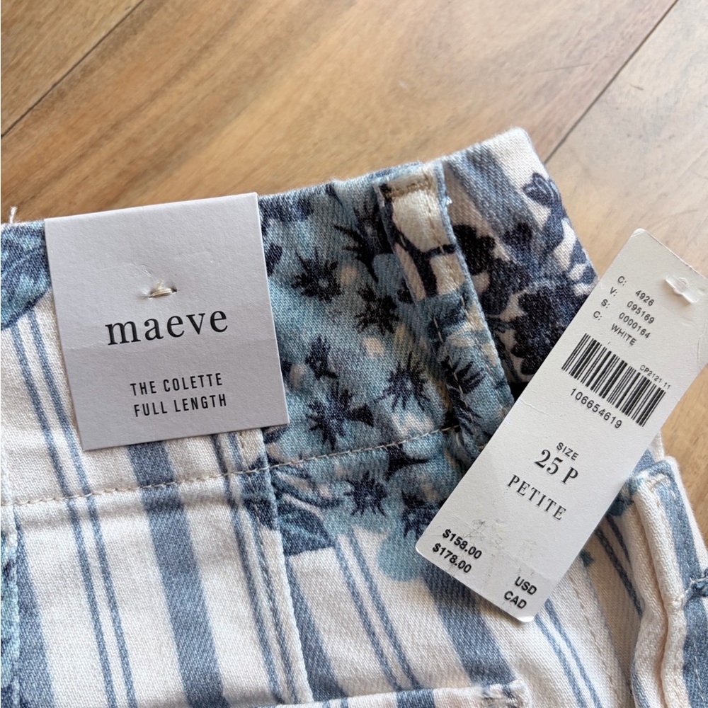 NWT Maeve Colette Full Length Wide Leg Pants 25P Floral Plaid